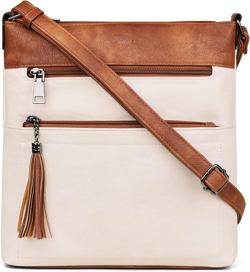 MASINTOR Crossbody Purses for Women, Multi Pocket Casual Crossbody Bag, Adjustable Strap Shoulder Bag with Tassel - Image 1